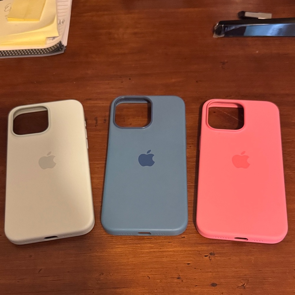 Authentic Apple iPhone 15 Pro Max Case Trio - Mint green , Blue, Pink